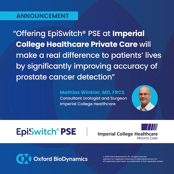Mr Winkler announcement: Offering the Prostate Screening EpiSwitch® test